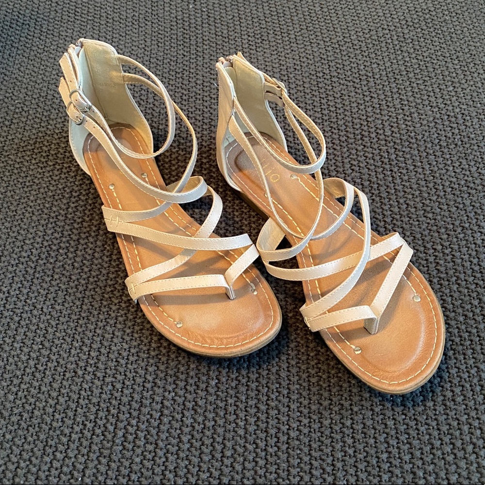 Nude Strappy Gladiator Sandals